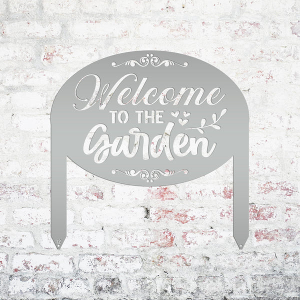 Welcome to the Garden Metal Yard Stake, Mother's Day Gift, Gift For the Gardener