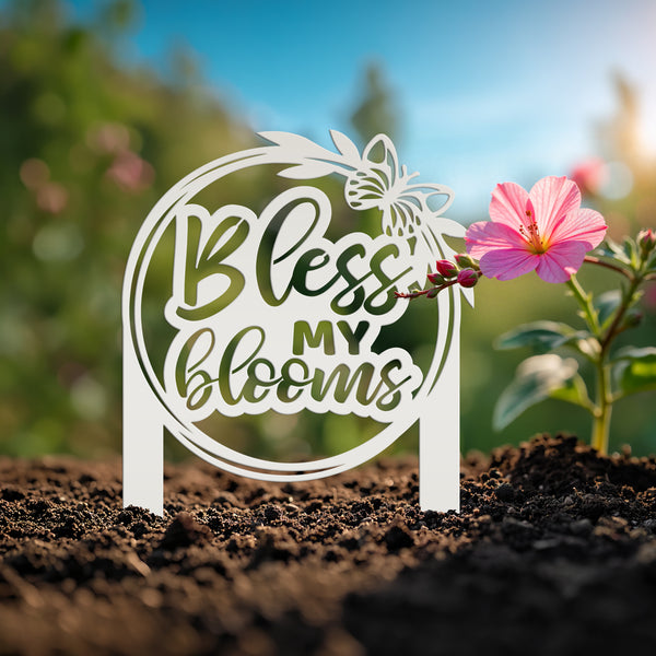 Bless My Blooms Metal Yard Stake - Garden Decor-Memorial Gift-Mother's Day Gift