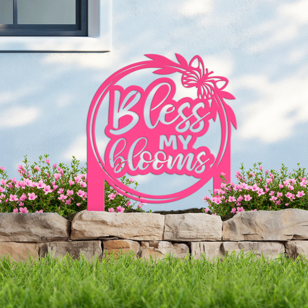 Bless My Blooms Metal Yard Stake - Garden Decor-Memorial Gift-Mother's Day Gift