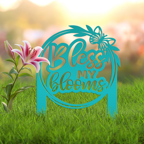 Bless My Blooms Metal Yard Stake - Garden Decor-Memorial Gift-Mother's Day Gift