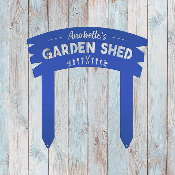 Personalized Garden Shed Metal Yard Stake ,Vegetable Garden Yard Stake, Veggie Garden Yard Art, Greenhouse Yard Sign, Gardener's Gift, Mother's Day Gift, Grandmas Garden