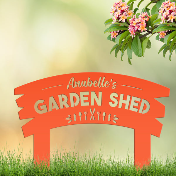 Personalized Garden Shed Metal Yard Stake ,Vegetable Garden Yard Stake, Veggie Garden Yard Art, Greenhouse Yard Sign, Gardener's Gift, Mother's Day Gift, Grandmas Garden