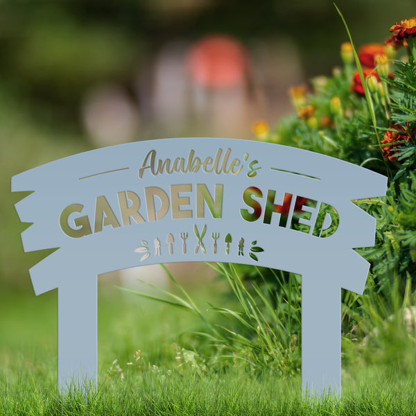 Personalized Garden Shed Metal Yard Stake ,Vegetable Garden Yard Stake, Veggie Garden Yard Art, Greenhouse Yard Sign, Gardener's Gift, Mother's Day Gift, Grandmas Garden