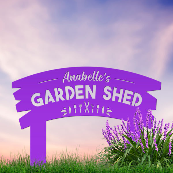 Personalized Garden Shed Metal Yard Stake ,Vegetable Garden Yard Stake, Veggie Garden Yard Art, Greenhouse Yard Sign, Gardener's Gift, Mother's Day Gift, Grandmas Garden