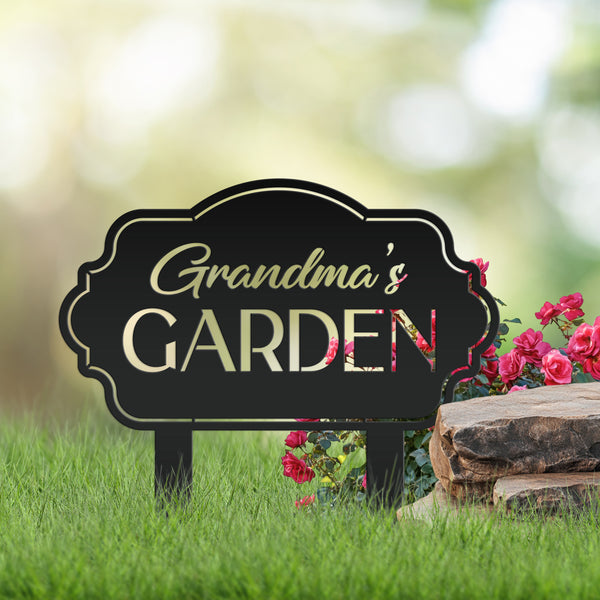 Garden Sign Personalized for Mother's Day Gift - Decorative Outdoor Plaque - Unique Flower Bed Sign - Metal Veggie Garden Sign with Stakes