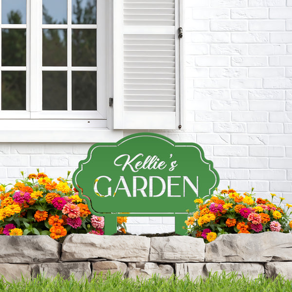 Garden Sign Personalized for Mother's Day Gift - Decorative Outdoor Plaque - Unique Flower Bed Sign - Metal Veggie Garden Sign with Stakes