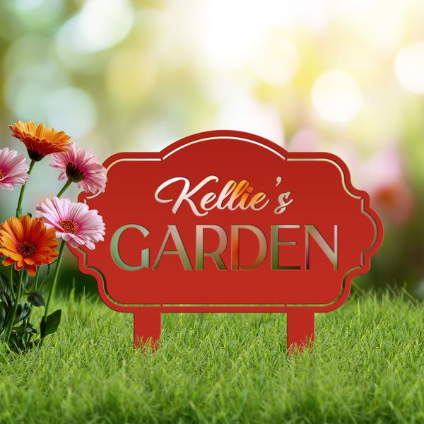 Garden Sign Personalized for Mother's Day Gift - Decorative Outdoor Plaque - Unique Flower Bed Sign - Metal Veggie Garden Sign with Stakes