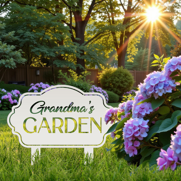Garden Sign Personalized for Mother's Day Gift - Decorative Outdoor Plaque - Unique Flower Bed Sign - Metal Veggie Garden Sign with Stakes
