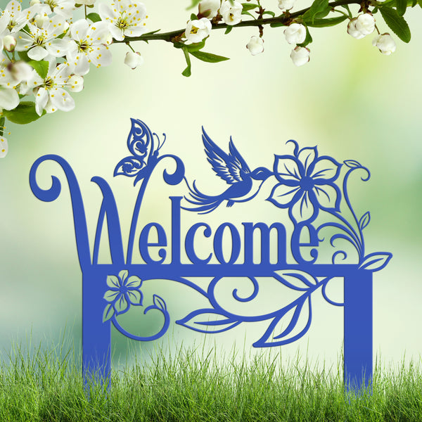 Garden Welcome Metal Yard Stake - Gardener's Gift-Garden Yard Art-Mother's Day Gift-Gift for Mom-Gift for Grandma-Grandma's Garden