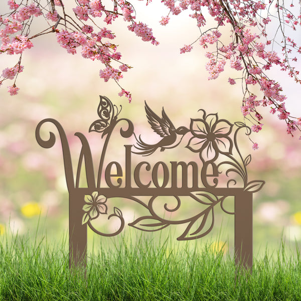 Garden Welcome Metal Yard Stake - Gardener's Gift-Garden Yard Art-Mother's Day Gift-Gift for Mom-Gift for Grandma-Grandma's Garden