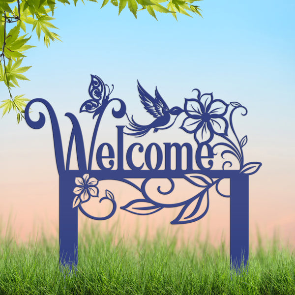 Garden Welcome Metal Yard Stake - Gardener's Gift-Garden Yard Art-Mother's Day Gift-Gift for Mom-Gift for Grandma-Grandma's Garden