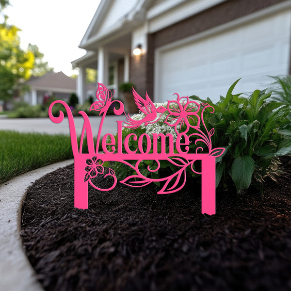 Garden Welcome Metal Yard Stake - Gardener's Gift-Garden Yard Art-Mother's Day Gift-Gift for Mom-Gift for Grandma-Grandma's Garden