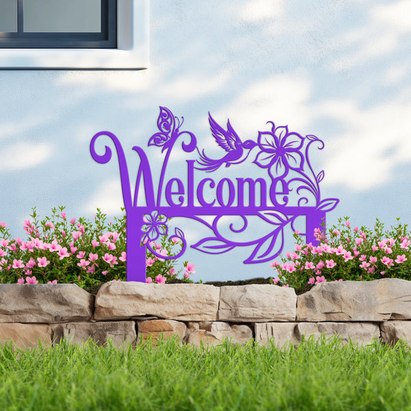 Garden Welcome Metal Yard Stake - Gardener's Gift-Garden Yard Art-Mother's Day Gift-Gift for Mom-Gift for Grandma-Grandma's Garden
