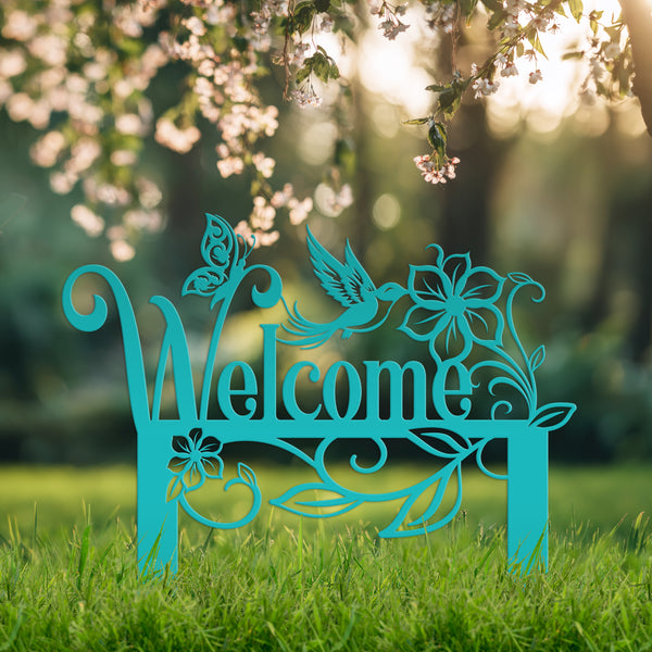 Garden Welcome Metal Yard Stake - Gardener's Gift-Garden Yard Art-Mother's Day Gift-Gift for Mom-Gift for Grandma-Grandma's Garden