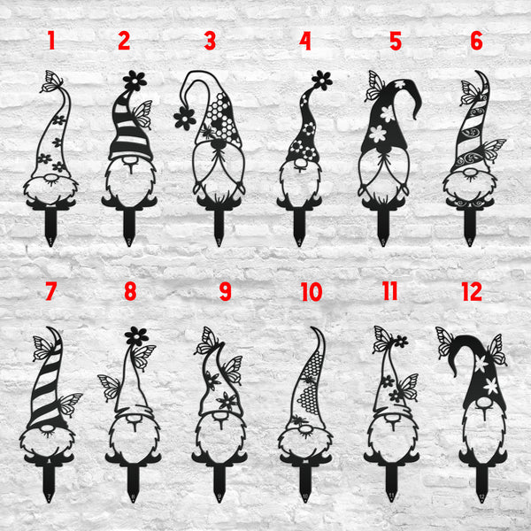 Gnome Metal Yard -Garden Stakes-Outdoor Lawn Gnome Stakes-Gnome Lovers-Garden Gnome Yard Ornaments-Outdoor Gnome Yard Stakes
