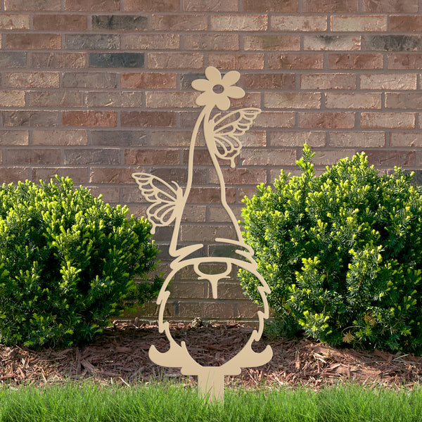 Gnome Metal Yard -Garden Stakes-Outdoor Lawn Gnome Stakes-Gnome Lovers-Garden Gnome Yard Ornaments-Outdoor Gnome Yard Stakes