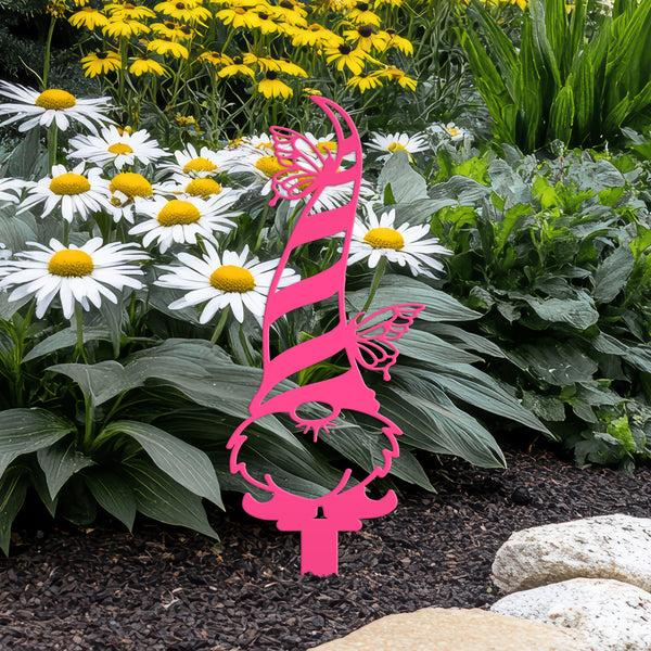 Gnome Metal Yard -Garden Stakes-Outdoor Lawn Gnome Stakes-Gnome Lovers-Garden Gnome Yard Ornaments-Outdoor Gnome Yard Stakes
