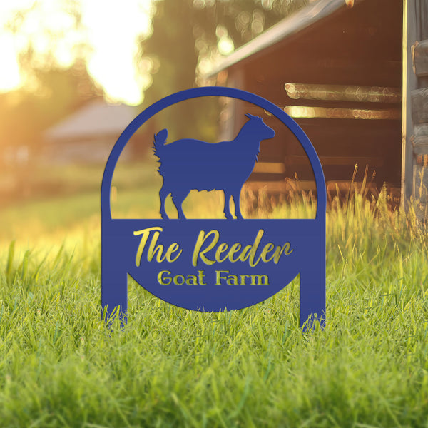 Goat Farm Metal Yard Stake - Charming Farmhouse Decoration - Rustic Country Farming Sign - Unique Personalized Lawn Art - Housewarming Gifts
