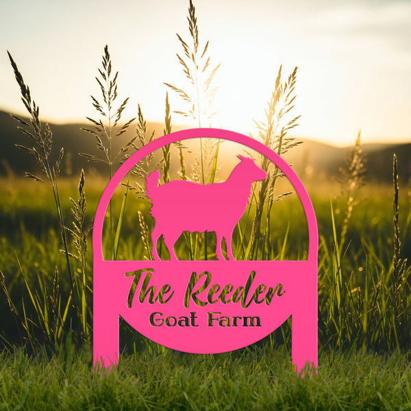 Goat Farm Metal Yard Stake - Charming Farmhouse Decoration - Rustic Country Farming Sign - Unique Personalized Lawn Art - Housewarming Gifts