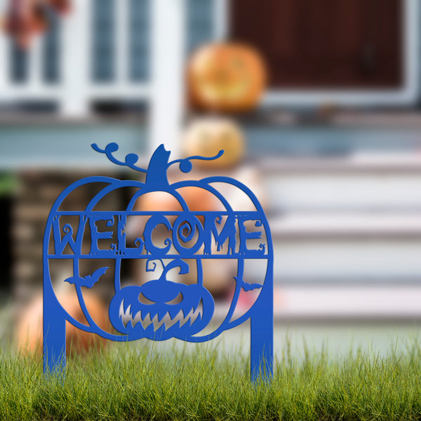 Jack O Lantern Metal Yard Stake - Halloween Decor