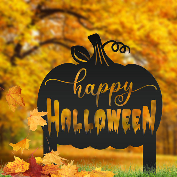 Happy Halloween Yard Stake and Sign- Halloween Decor- Fall Decor