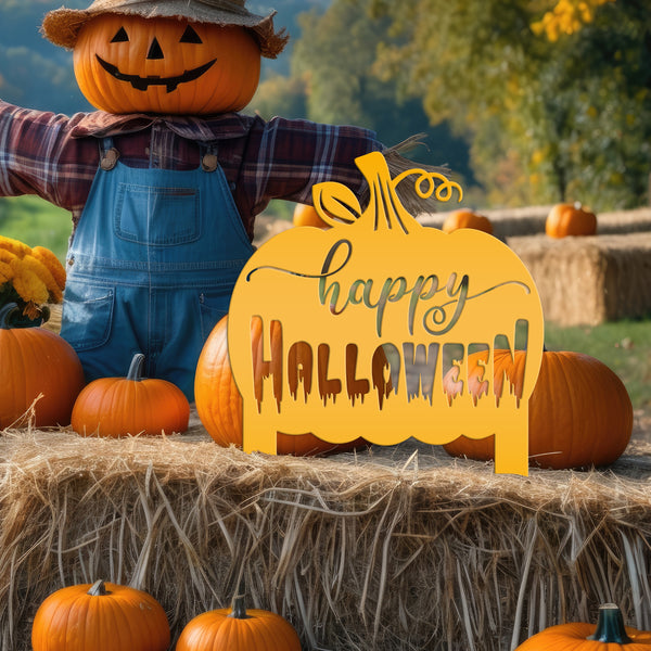 Happy Halloween Yard Stake and Sign- Halloween Decor- Fall Decor