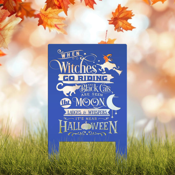 Cute Halloween Saying Metal Yard Stake - Halloween Decor