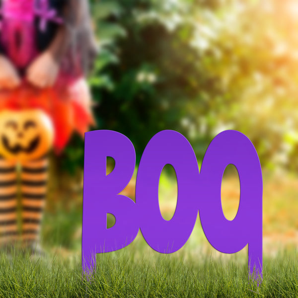 Halloween Decorations, Metal Boo Yard Stake, Outdoor Halloween Yard Stake