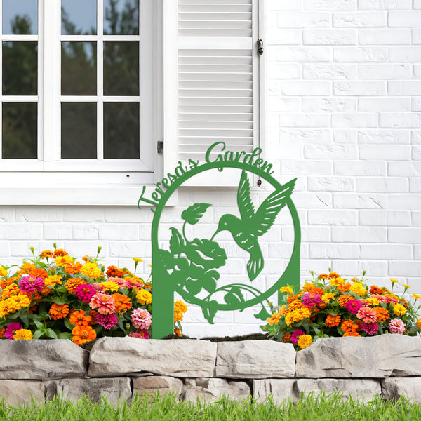 Customizable Metal Hummingbird Yard Stake - Mother's Day Gift-Personalized Mother's Day Gift for the Garden-Gardeners Gift-Garden Lovers -Gift for Grandma