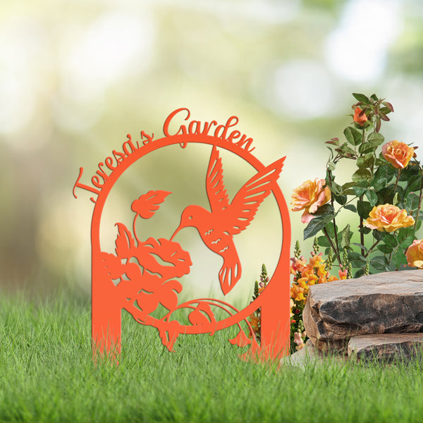 Customizable Metal Hummingbird Yard Stake - Mother's Day Gift-Personalized Mother's Day Gift for the Garden-Gardeners Gift-Garden Lovers -Gift for Grandma