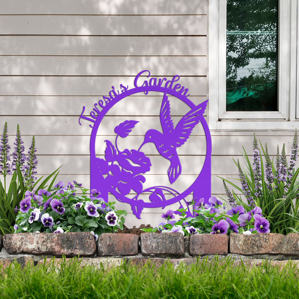 Customizable Metal Hummingbird Yard Stake - Mother's Day Gift-Personalized Mother's Day Gift for the Garden-Gardeners Gift-Garden Lovers -Gift for Grandma
