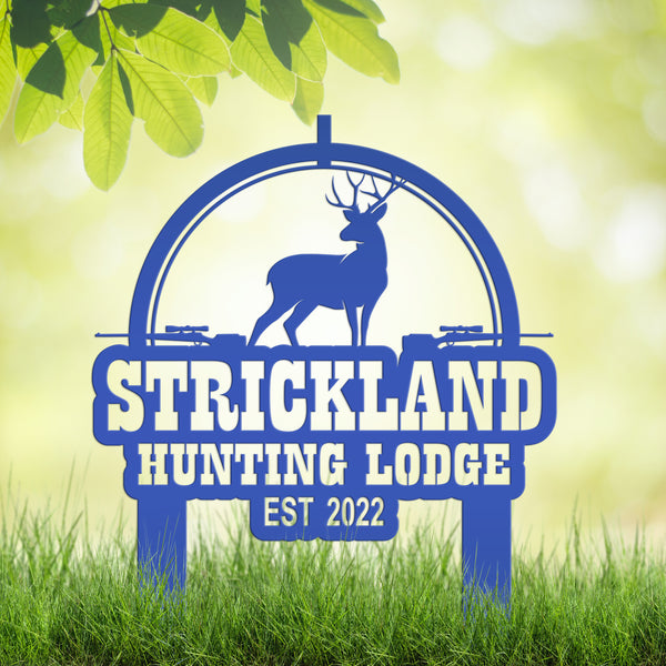 Personalized Deer Lodge Yard Stake - Deer Cabin-Club-Organization-Business Yard Stake- Deer Hunter Club-Lodge