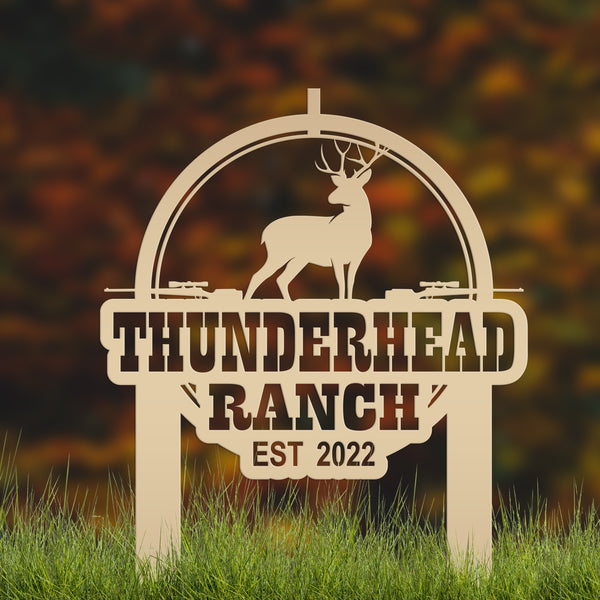 Personalized Deer Lodge Yard Stake - Deer Cabin-Club-Organization-Business Yard Stake- Deer Hunter Club-Lodge