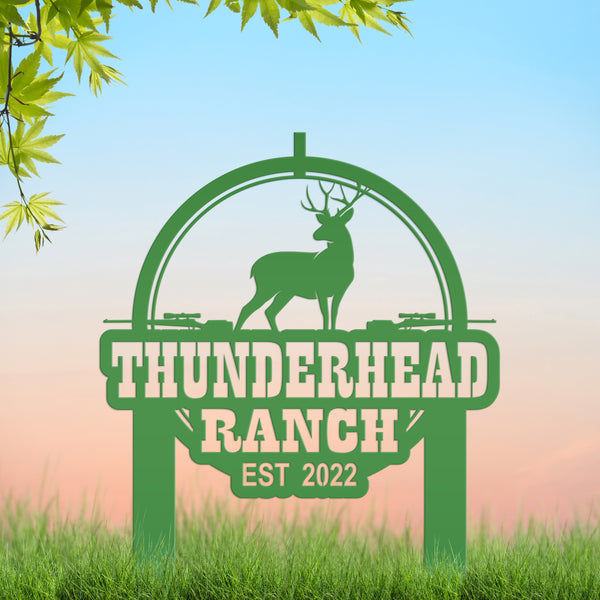 Personalized Deer Lodge Yard Stake - Deer Cabin-Club-Organization-Business Yard Stake- Deer Hunter Club-Lodge