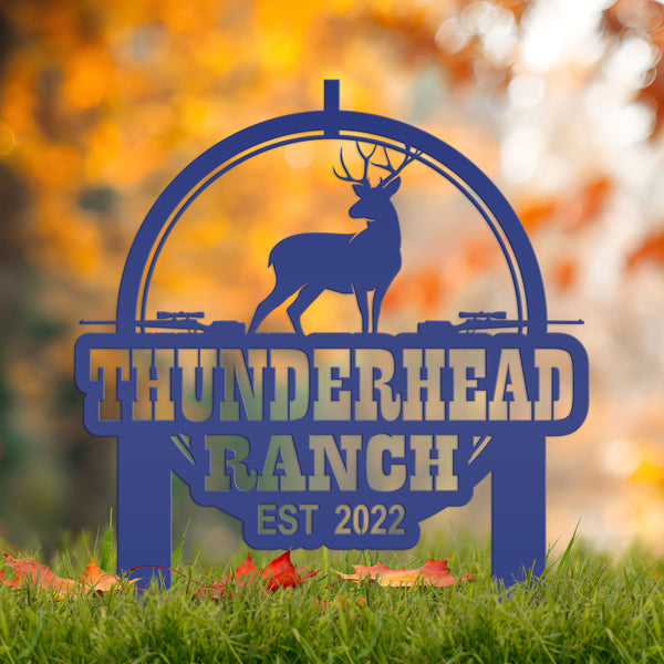 Personalized Deer Lodge Yard Stake - Deer Cabin-Club-Organization-Business Yard Stake- Deer Hunter Club-Lodge