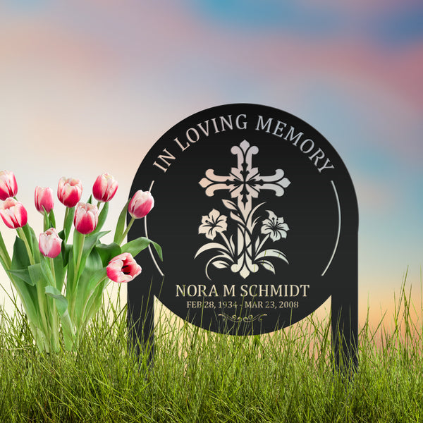 Memorial Sign, Custom Metal Yard Stake for Memory Dedication Garden, Honor a loved one, special friend, or pet with a personalized tribute