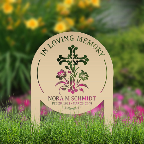 Memorial Sign, Custom Metal Yard Stake for Memory Dedication Garden, Honor a loved one, special friend, or pet with a personalized tribute