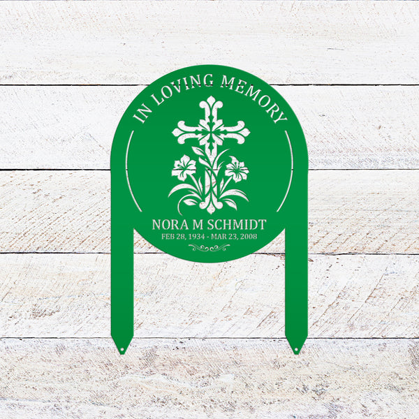 Memorial Sign, Custom Metal Yard Stake for Memory Dedication Garden, Honor a loved one, special friend, or pet with a personalized tribute