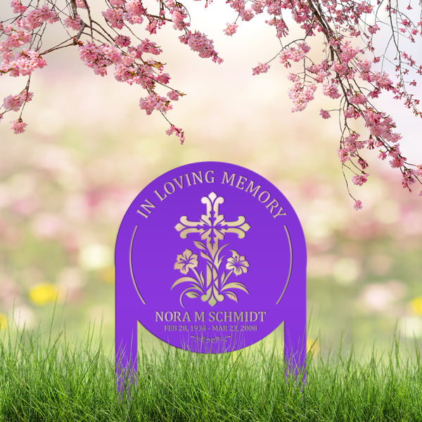 Memorial Sign, Custom Metal Yard Stake for Memory Dedication Garden, Honor a loved one, special friend, or pet with a personalized tribute