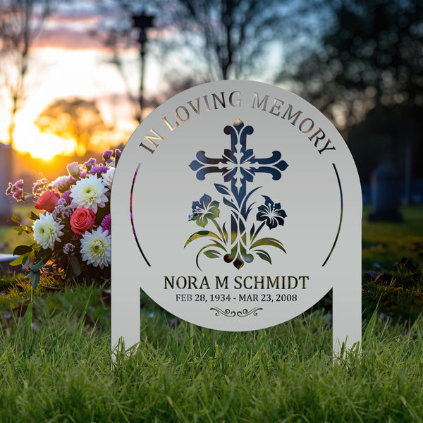 Memorial Sign, Custom Metal Yard Stake for Memory Dedication Garden, Honor a loved one, special friend, or pet with a personalized tribute