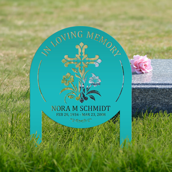 Memorial Sign, Custom Metal Yard Stake for Memory Dedication Garden, Honor a loved one, special friend, or pet with a personalized tribute