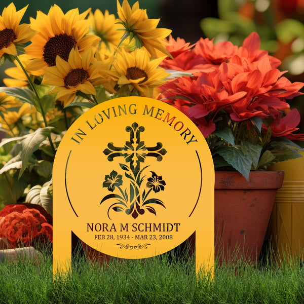 Memorial Sign, Custom Metal Yard Stake for Memory Dedication Garden, Honor a loved one, special friend, or pet with a personalized tribute