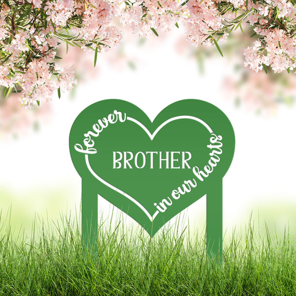Custom Metal Heart Memorial Yard Stake - Unique Tribute Decor - Forever in our hearts - Personalized Sympathy Gifts - Gravestone Decoration