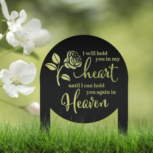 Memorial Metal Yard Stake for Memory Dedication Garden - Honor a loved one or special friend - Beautiful Rose Memorial Quote Metal Signs