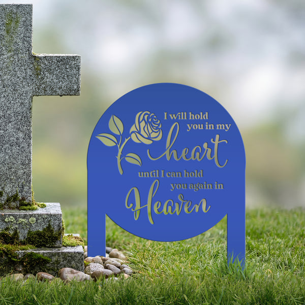 Memorial Metal Yard Stake for Memory Dedication Garden - Honor a loved one or special friend - Beautiful Rose Memorial Quote Metal Signs