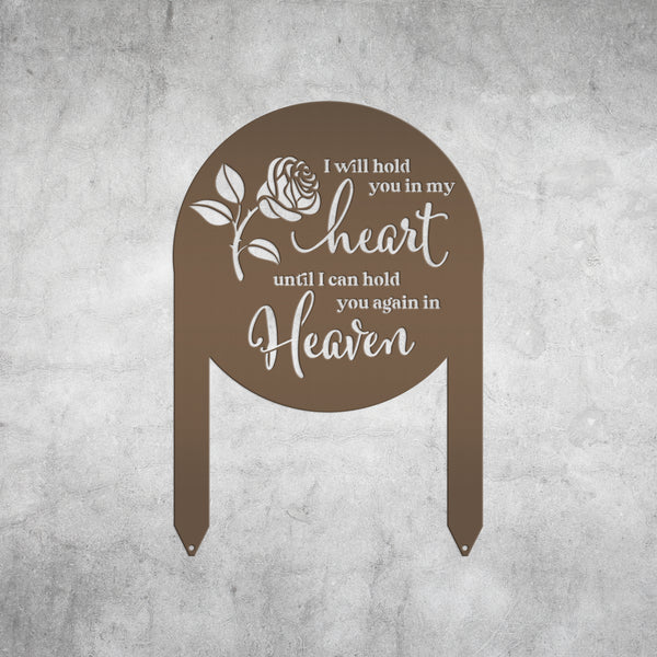Memorial Metal Yard Stake for Memory Dedication Garden - Honor a loved one or special friend - Beautiful Rose Memorial Quote Metal Signs