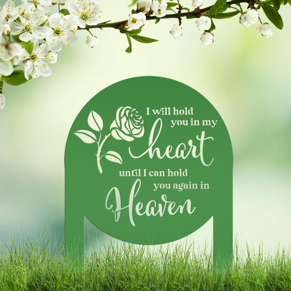 Memorial Metal Yard Stake for Memory Dedication Garden - Honor a loved one or special friend - Beautiful Rose Memorial Quote Metal Signs