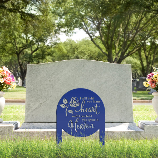 Memorial Metal Yard Stake for Memory Dedication Garden - Honor a loved one or special friend - Beautiful Rose Memorial Quote Metal Signs