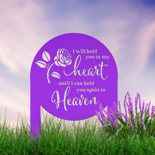 Memorial Metal Yard Stake for Memory Dedication Garden - Honor a loved one or special friend - Beautiful Rose Memorial Quote Metal Signs
