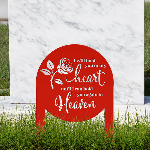 Memorial Metal Yard Stake for Memory Dedication Garden - Honor a loved one or special friend - Beautiful Rose Memorial Quote Metal Signs